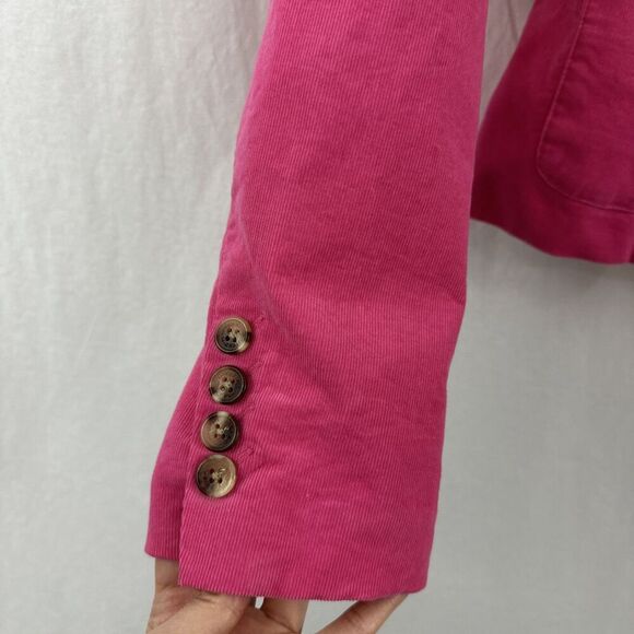 Isaac Mizrahi Pink Corduroy Barbiecore Blazer Jacket Career Womens Size M Career - Picture 8 of 13